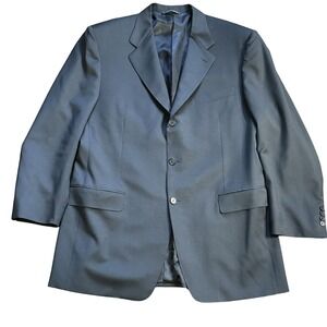 CANALI Mens 3 Button Suit Jacket Lana Wool Blazer Coat Black Mens 44 L FLAWS‎